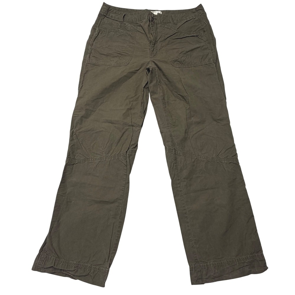 Orvis Cargo Pants Womens Straight Leg Olive Green Cotton Size 12 Travel Utility - Picture 1 of 9